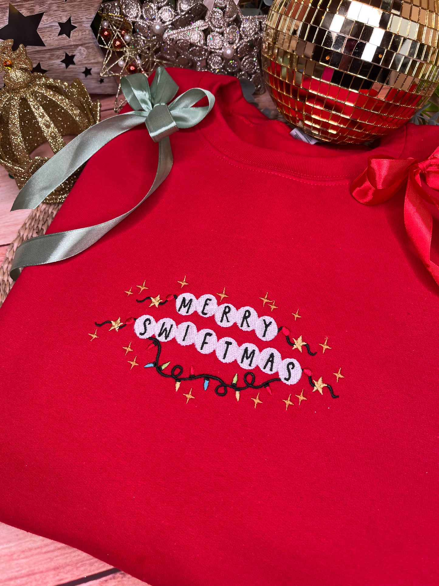 MERRY SWIFTMAS EMBROIDERED SWEATSHIRT