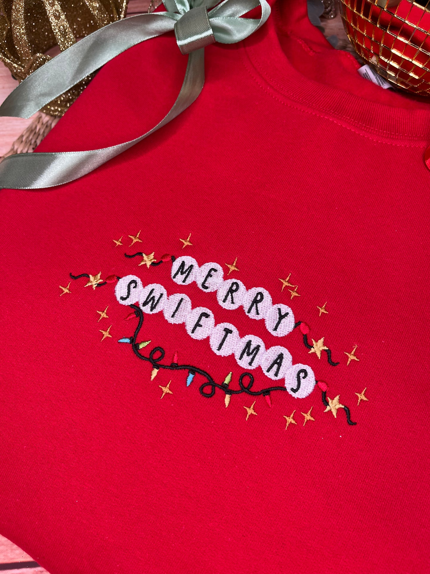 MERRY SWIFTMAS EMBROIDERED SWEATSHIRT