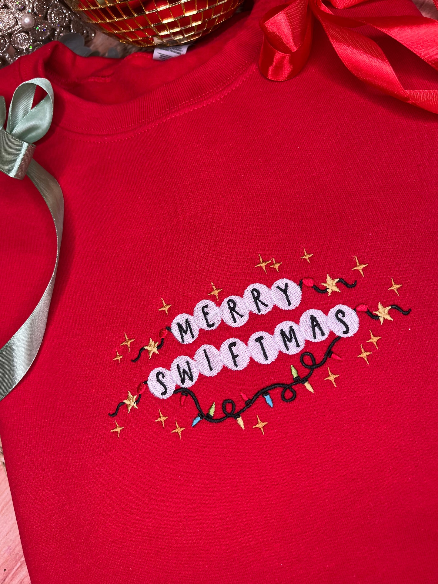 MERRY SWIFTMAS EMBROIDERED SWEATSHIRT