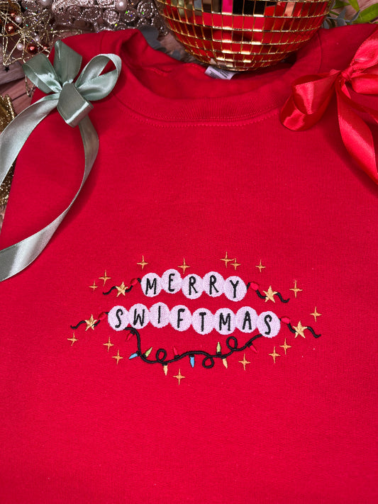 MERRY SWIFTMAS EMBROIDERED SWEATSHIRT
