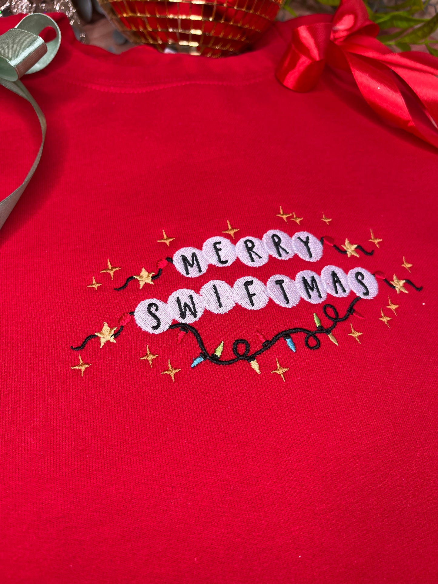 MERRY SWIFTMAS EMBROIDERED SWEATSHIRT
