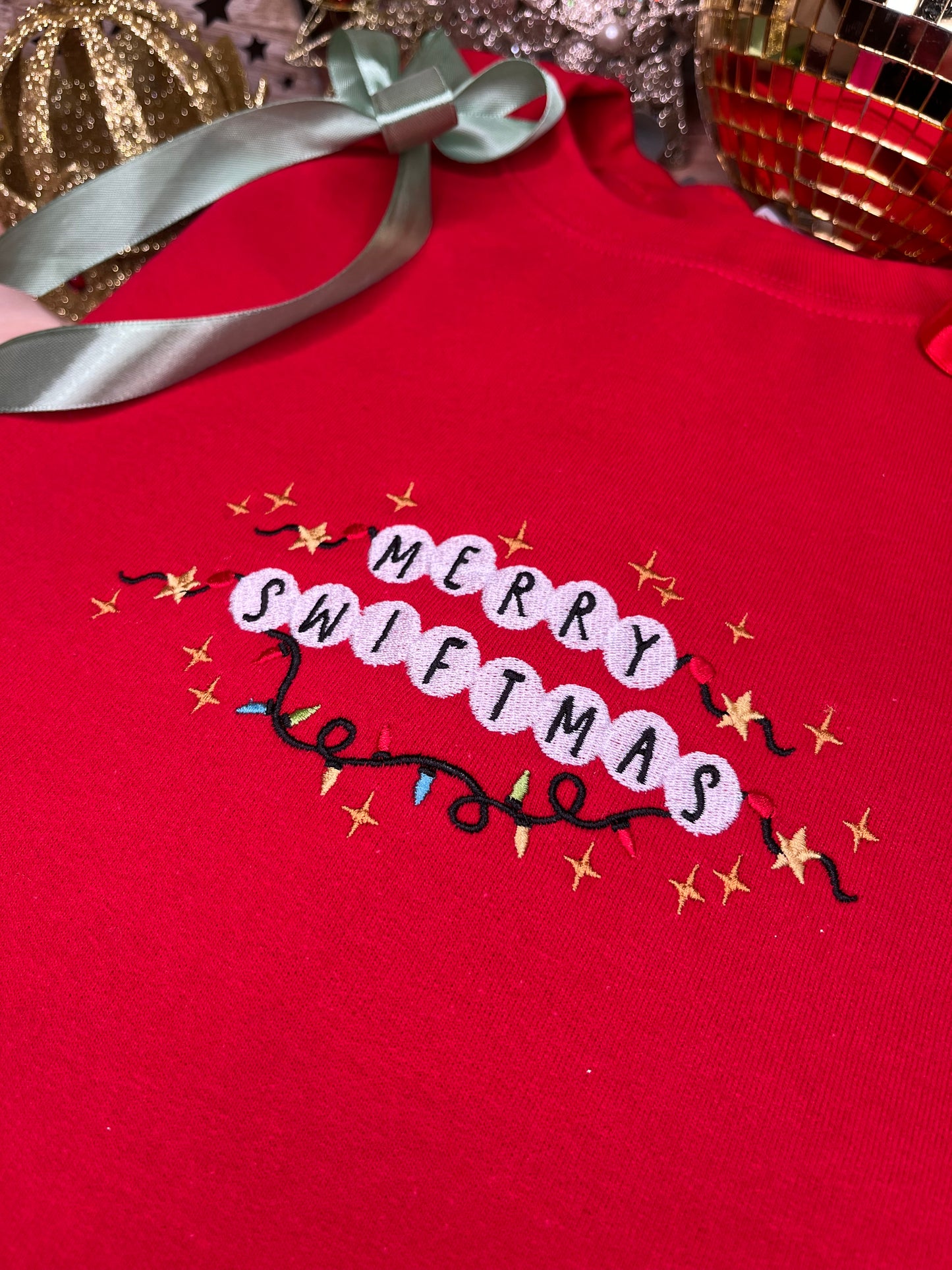 MERRY SWIFTMAS EMBROIDERED SWEATSHIRT