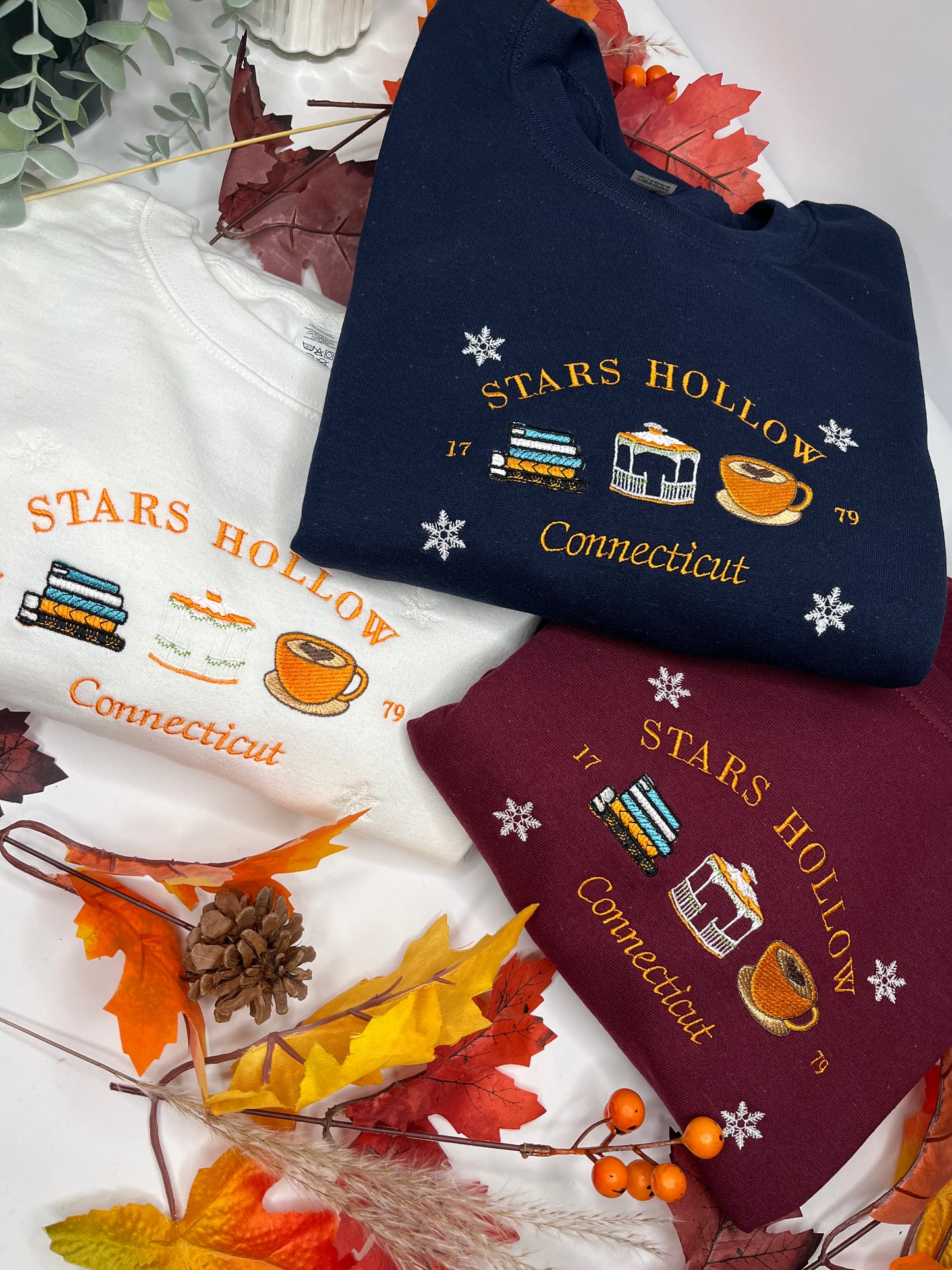 STARS HOLLOW SNOW EMBROIDERED SWEATSHIRT