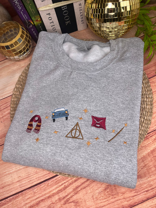 HARRY POTTER ICONS HALLOWS EMBROIDERED SWEATSHIRT