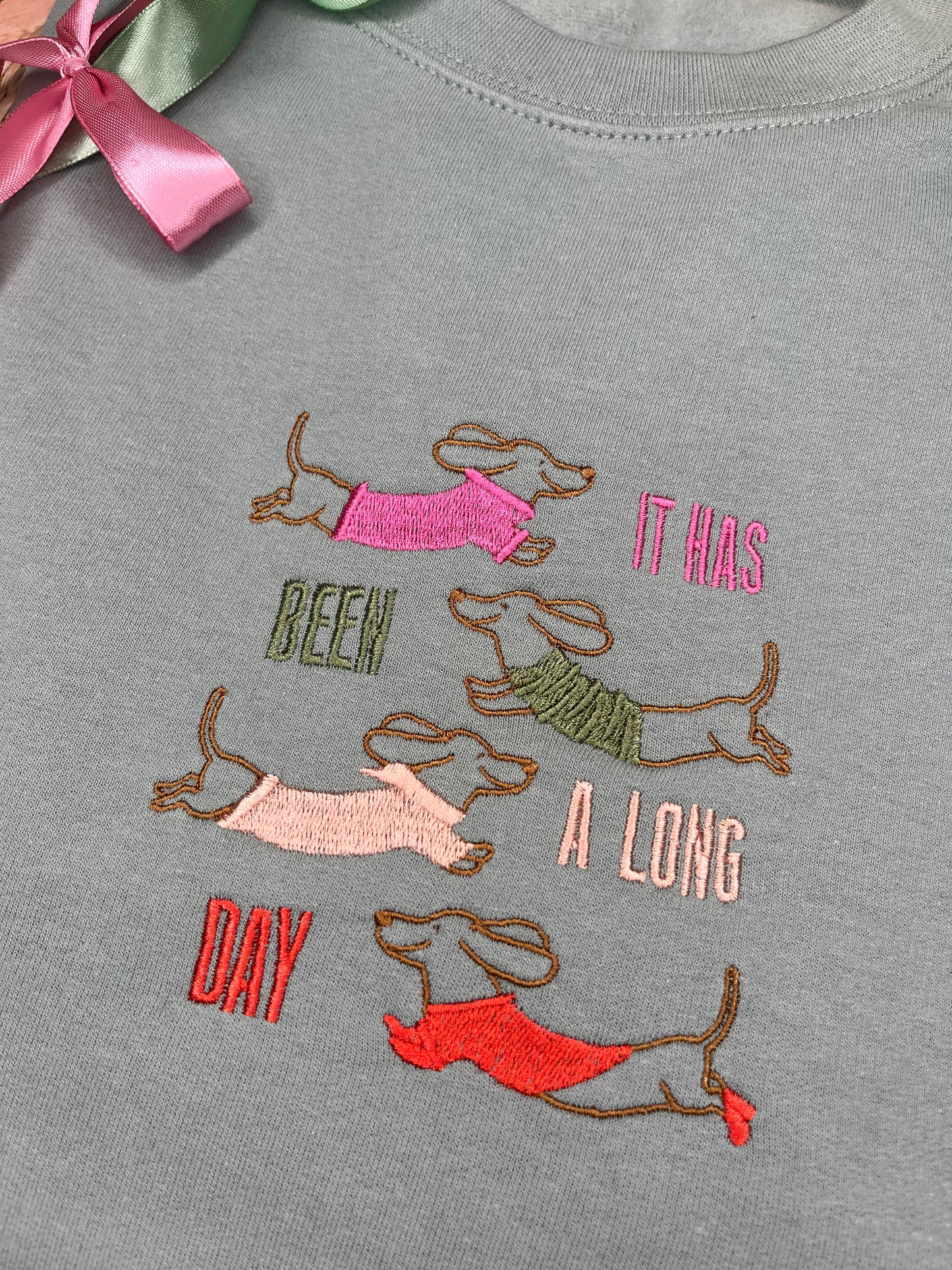 DACHSHUND SAUSAGE DOG EMBROIDERED SWEATSHIRT