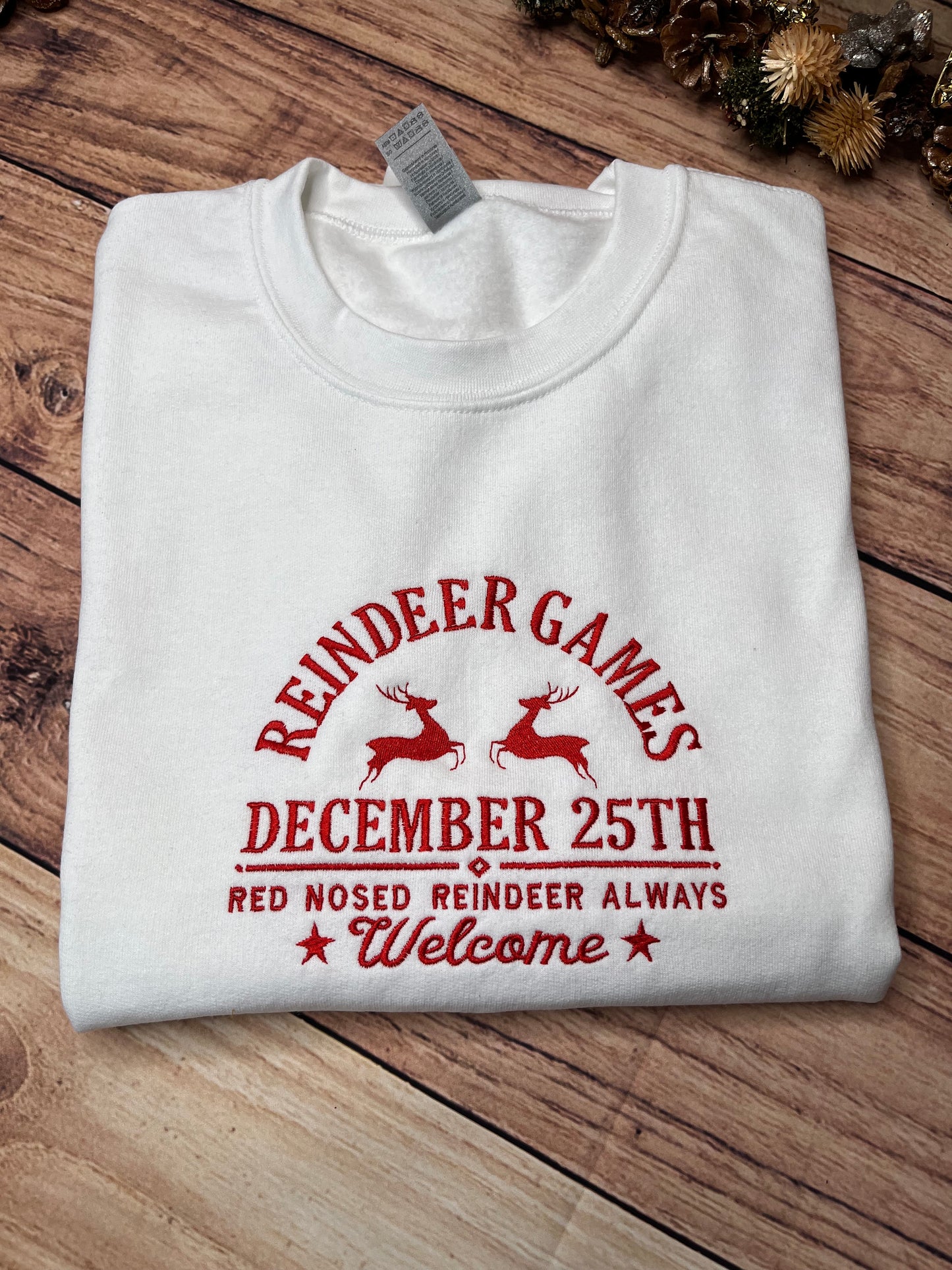 REINDEER GAMES EMBROIDERED SWEATSHIRT