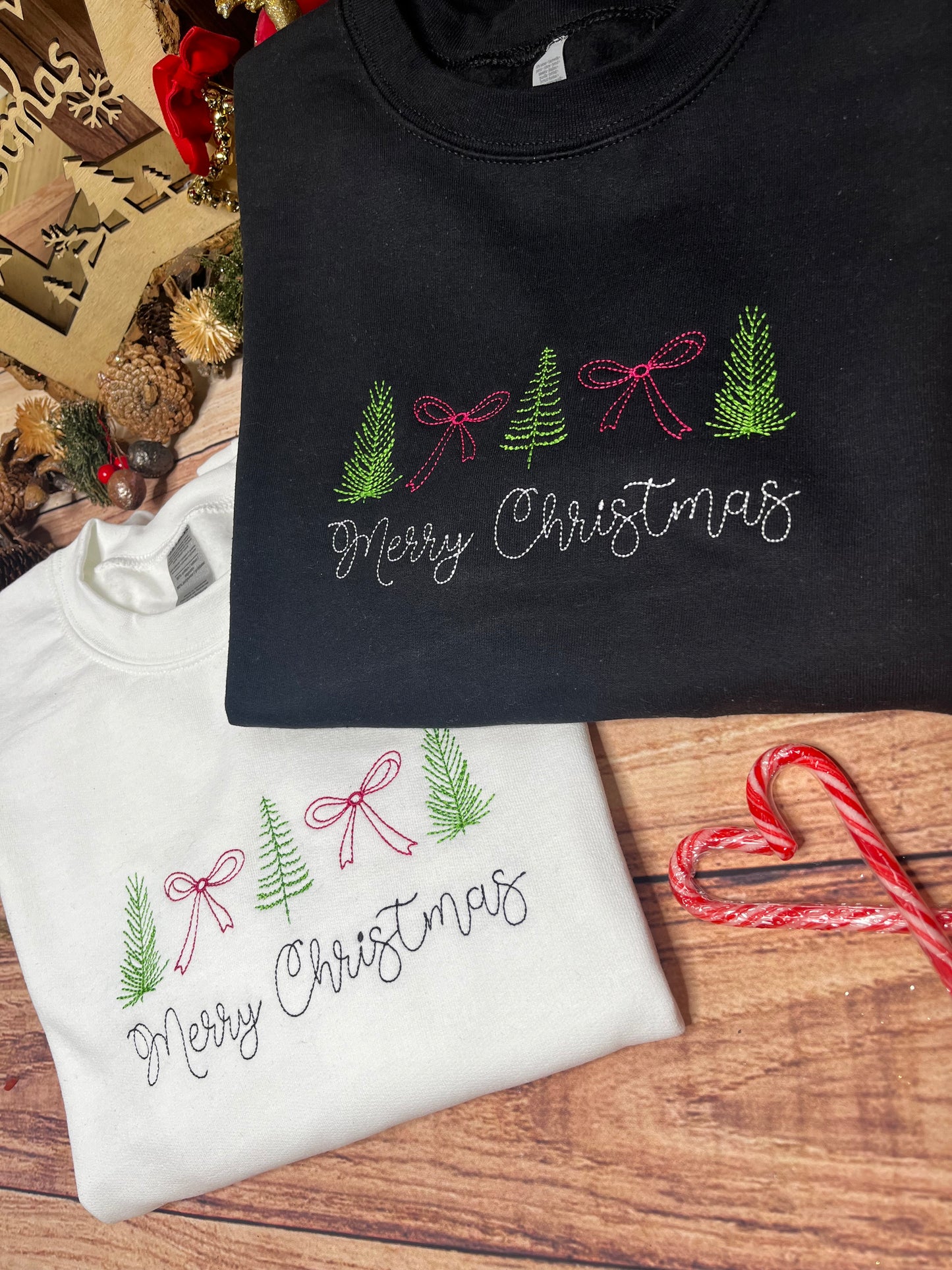 CHRISTMAS BOWS AND TREES