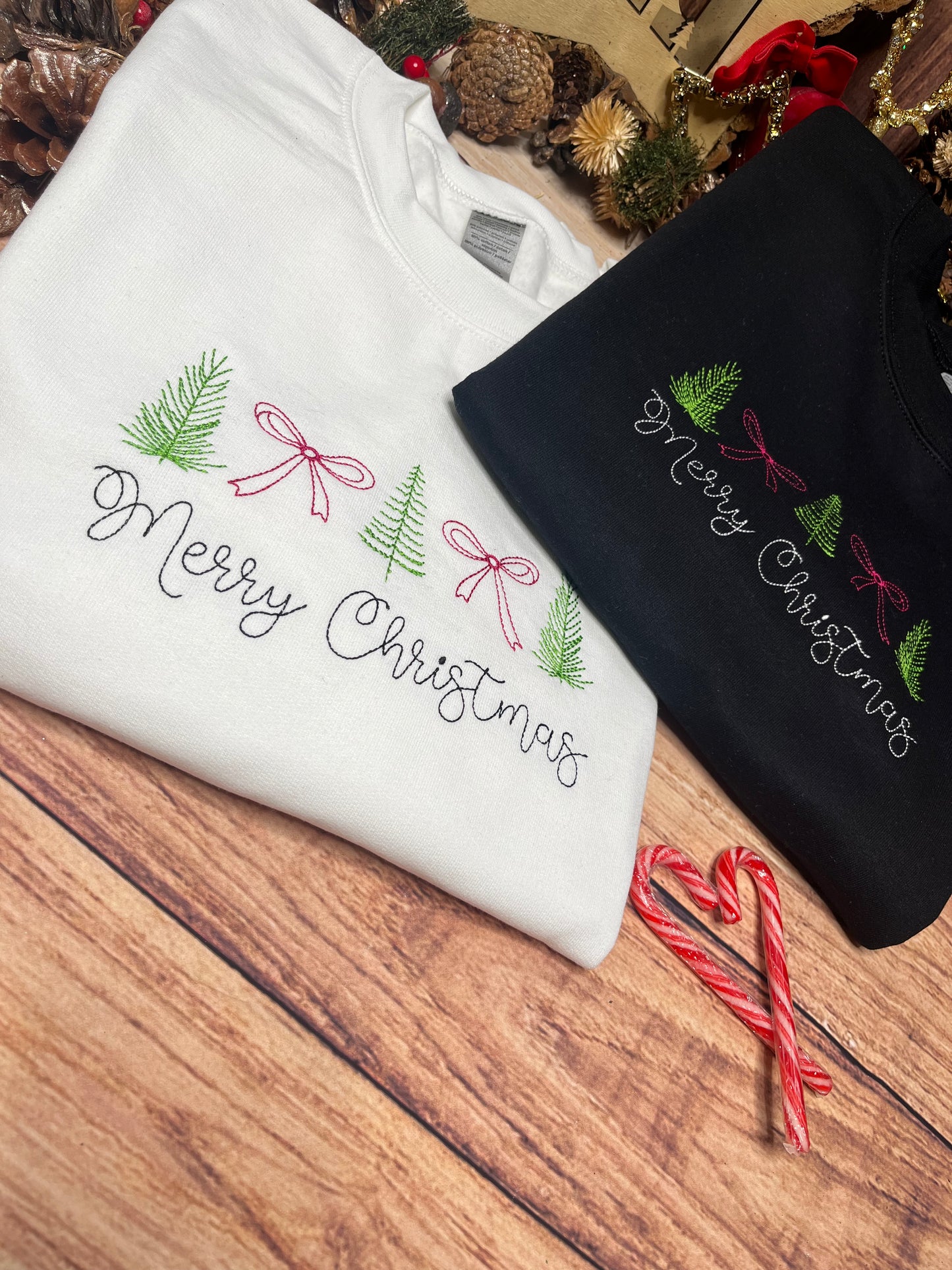 CHRISTMAS BOWS AND TREES