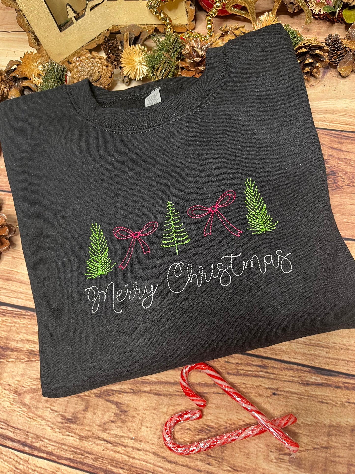 CHRISTMAS BOWS AND TREES