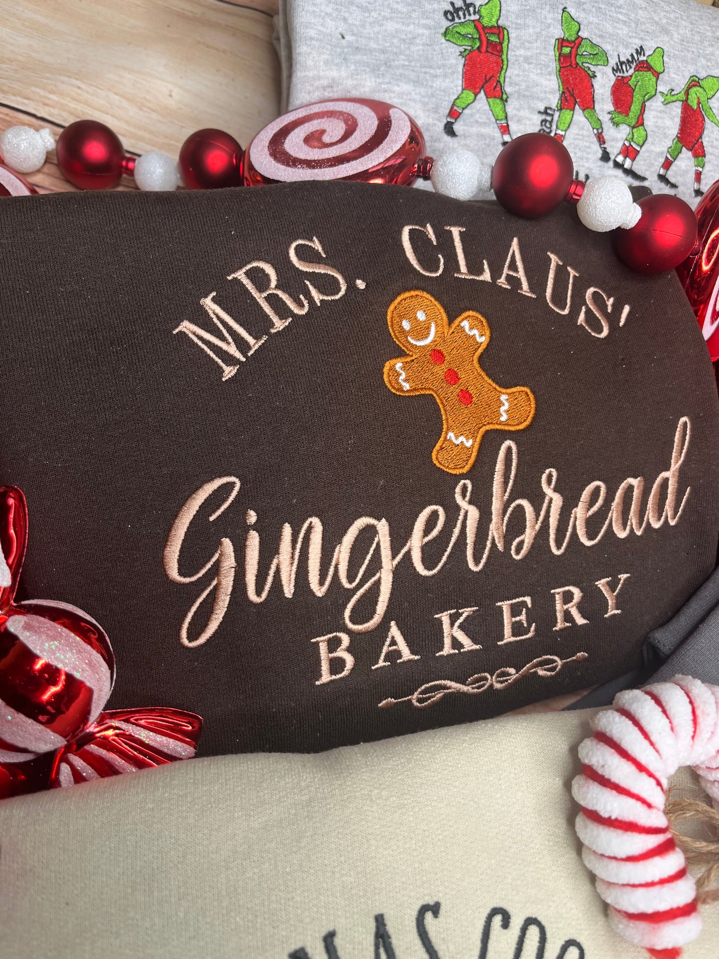 MRS CLAUS' GINGERBREAD BAKERY SWEATSHIRT