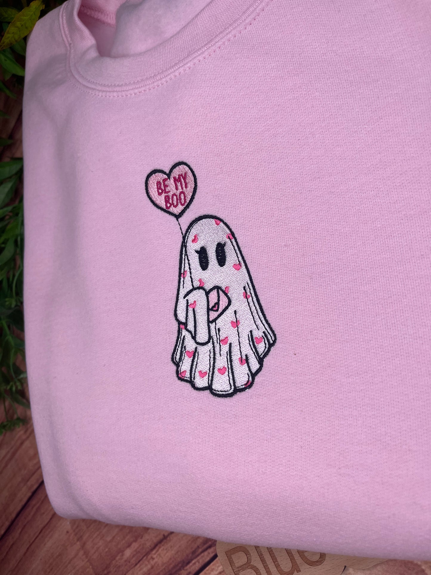 BE MY BOO EMBROIDERED SWEATSHIRT