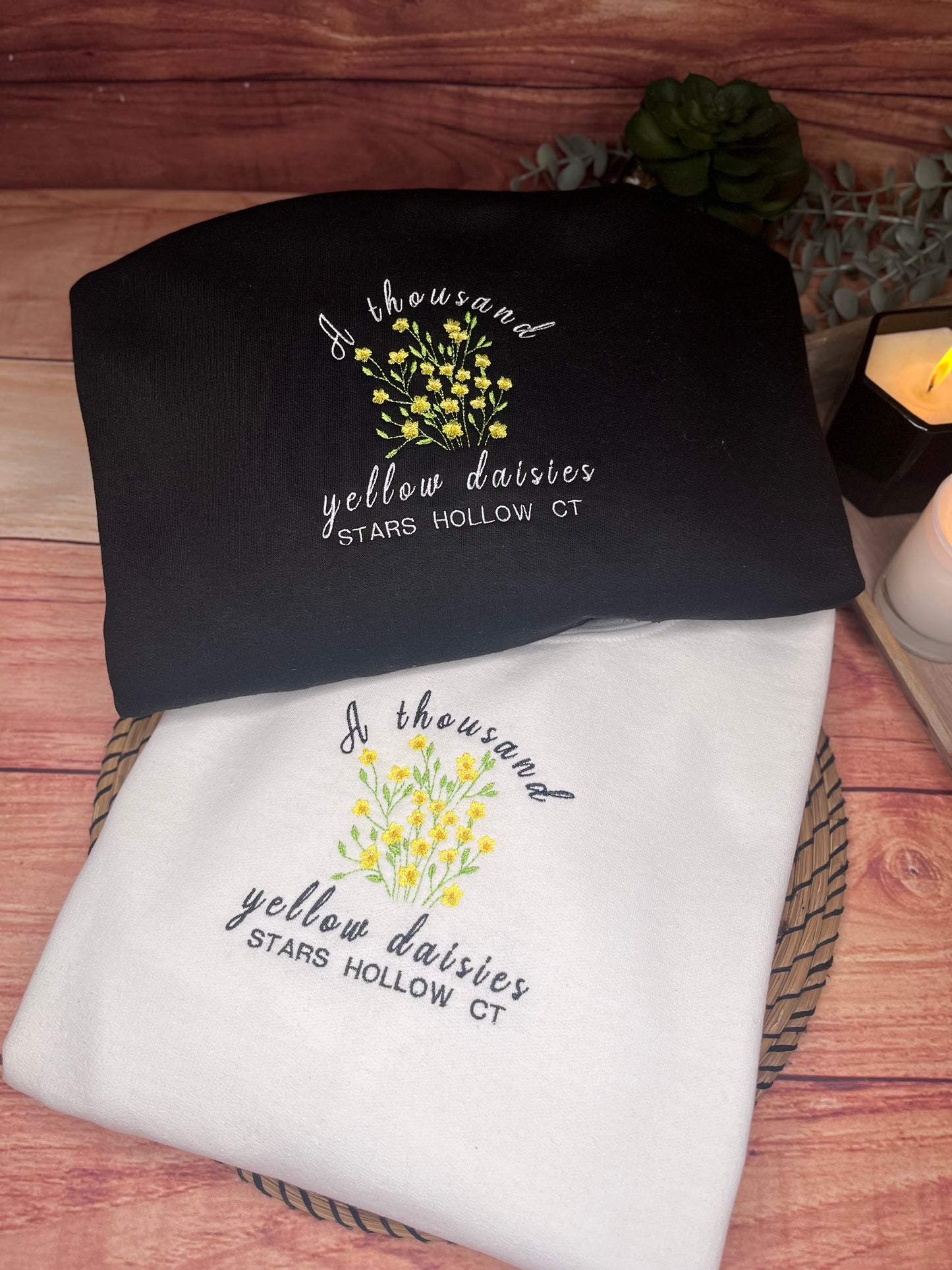 A THOUSAND YELLOW DAISIES EMBROIDERED SWEATSHIRT