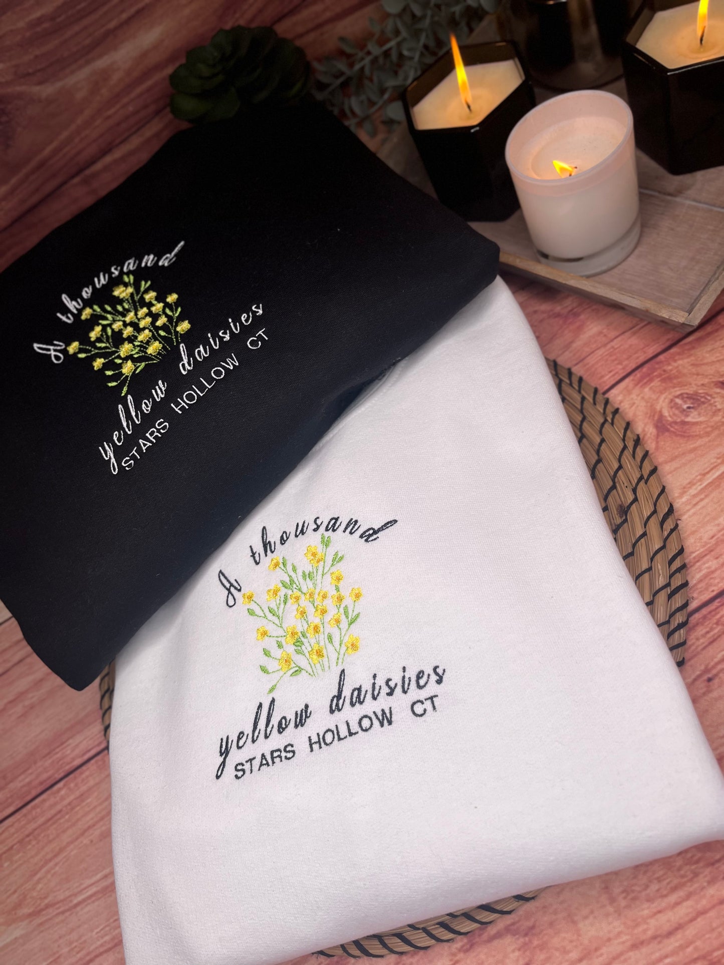 A THOUSAND YELLOW DAISIES EMBROIDERED SWEATSHIRT