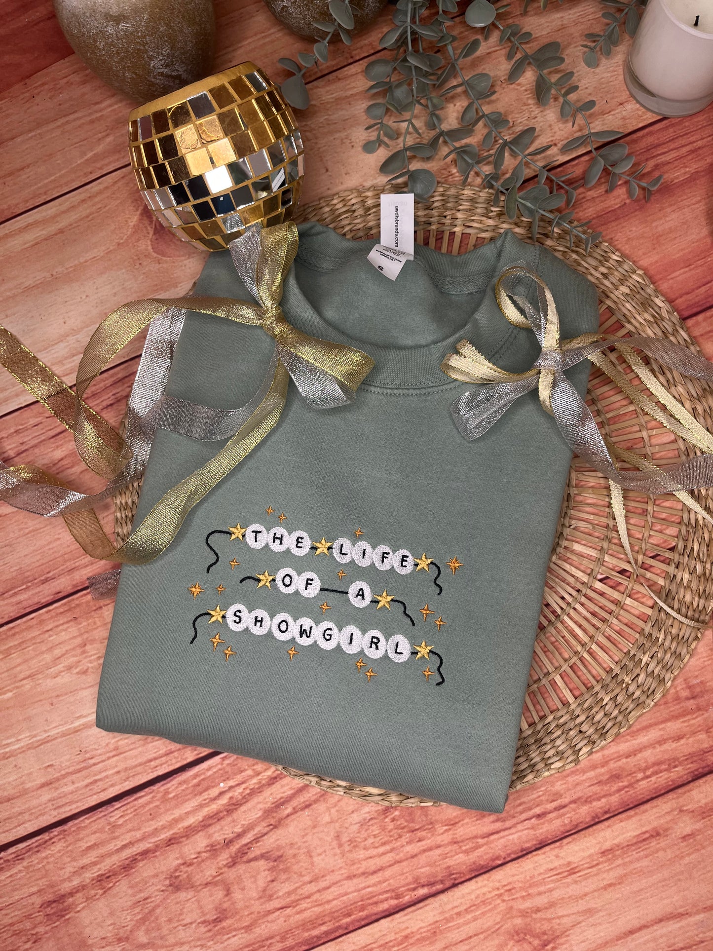 THE LIFE OF A SHOWGIRL EMBROIDERED SWEATSHIRT