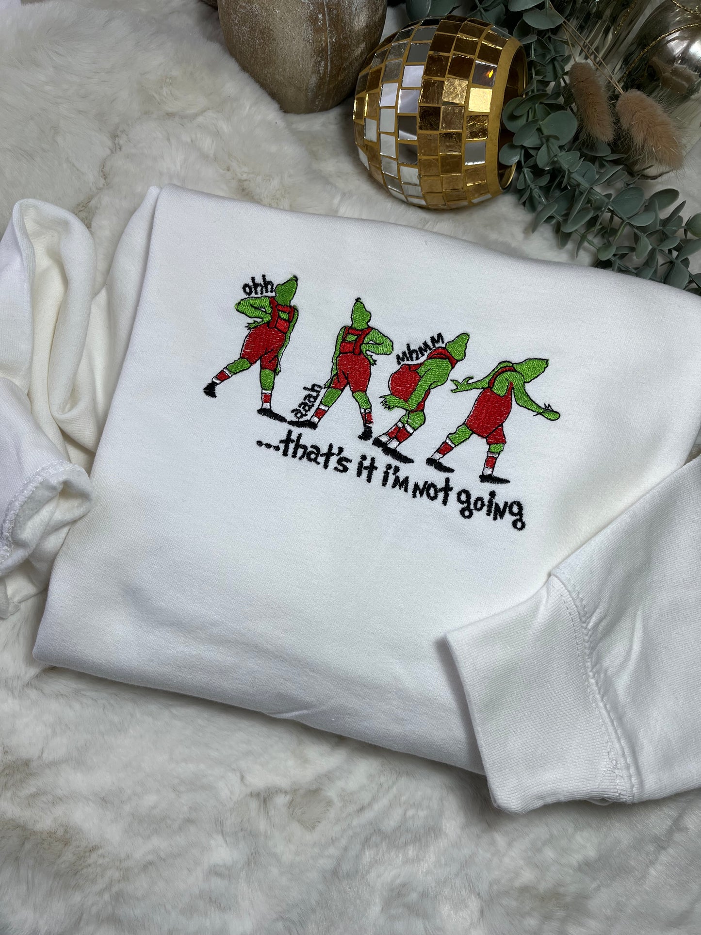 SALE CHRISTMAS GRINCH WHITE SWEATSHIRT
