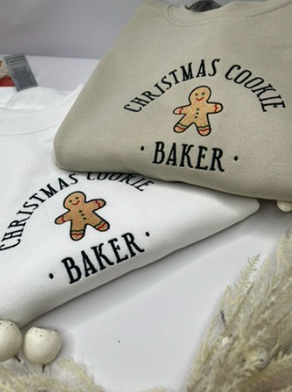CHRISTMAS COOKIE BAKER EMBROIDERED SWEATSHIRT