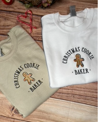 CHRISTMAS COOKIE BAKER EMBROIDERED SWEATSHIRT