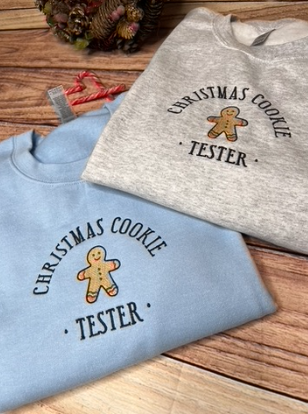 CHRISTMAS COOKIE TESTER EMBROIDERED SWEATSHIRT