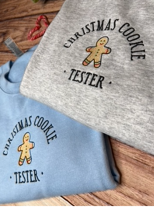 CHRISTMAS COOKIE TESTER EMBROIDERED SWEATSHIRT