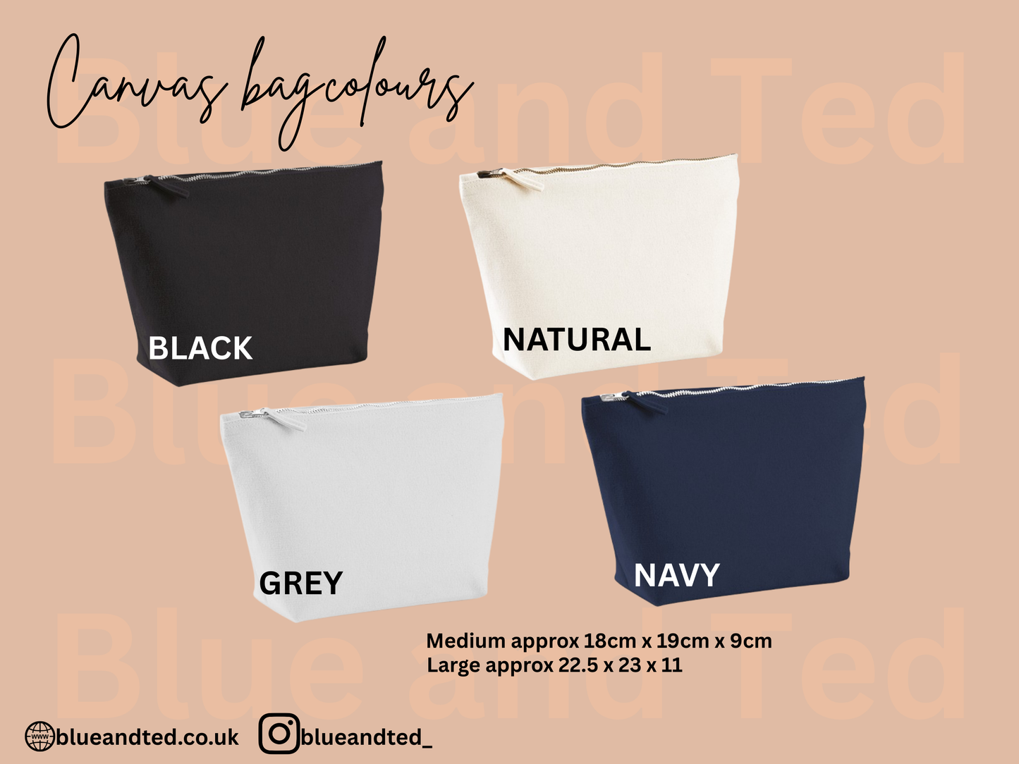 EMBROIDERED SHADOW FONT CANVAS INITIAL POUCH (Copy)