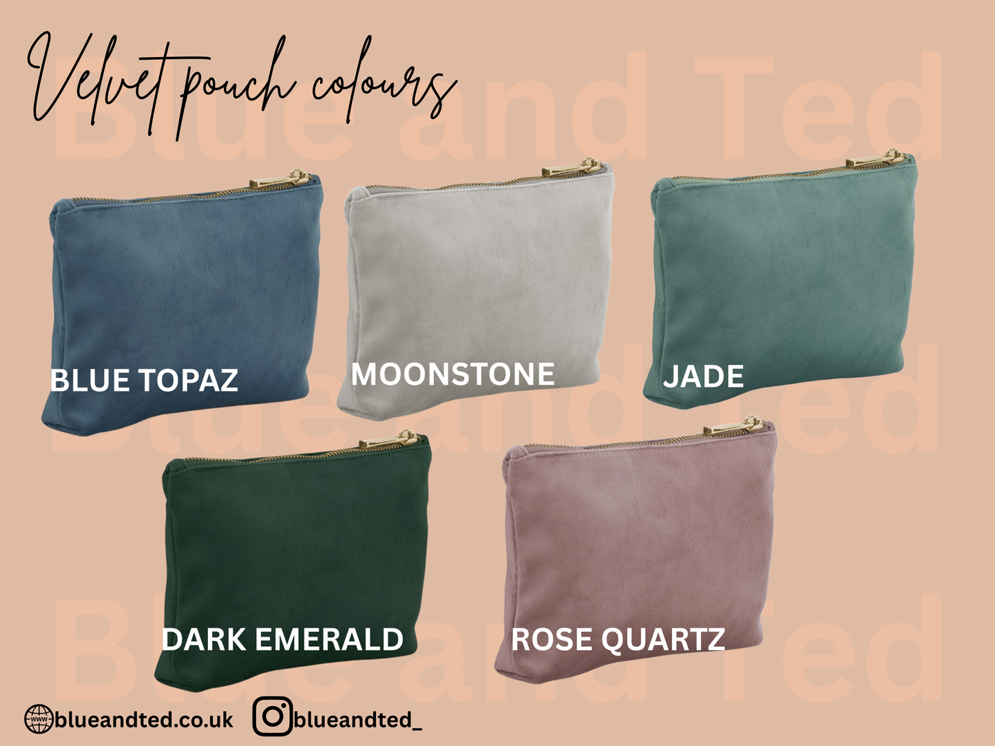 EMBROIDERED VELVET FLORAL INITIAL MAKE UP BAG