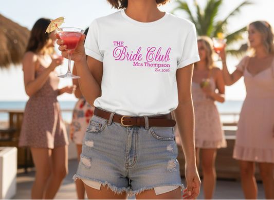THE BRIDE CLUB WEDDING T SHIRT PRINTED