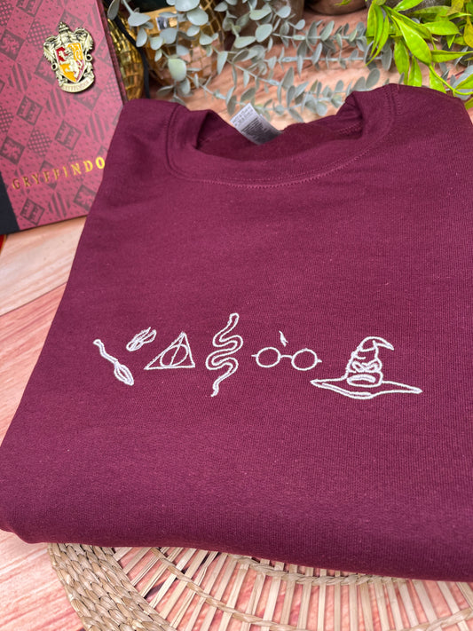 HARRY POTTER ICONS SORTING HAT EMBROIDERED SWEATSHIRT