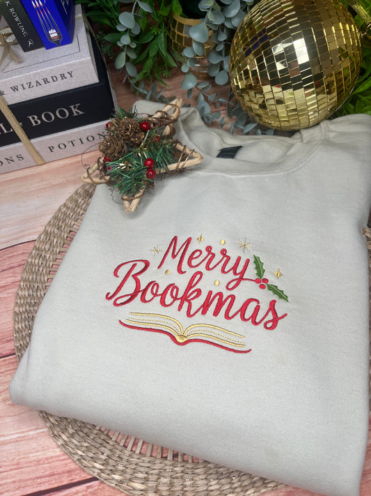 MERRY BOOKMAS EMBROIDERED SWEATSHIRT