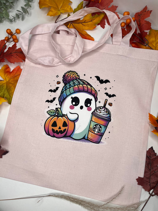 BAG CUTE GHOST WITH COFFEE AND PUMPKIN