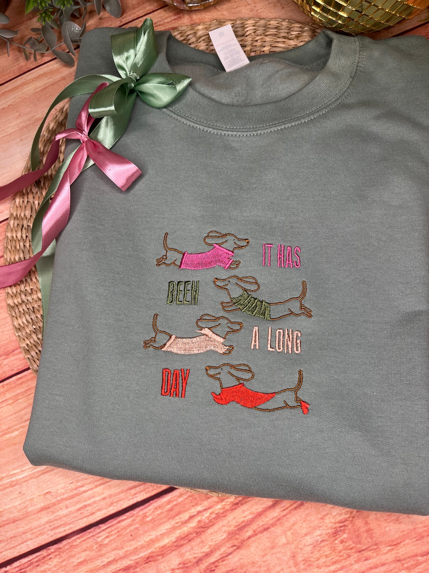 DACHSHUND SAUSAGE DOG EMBROIDERED SWEATSHIRT