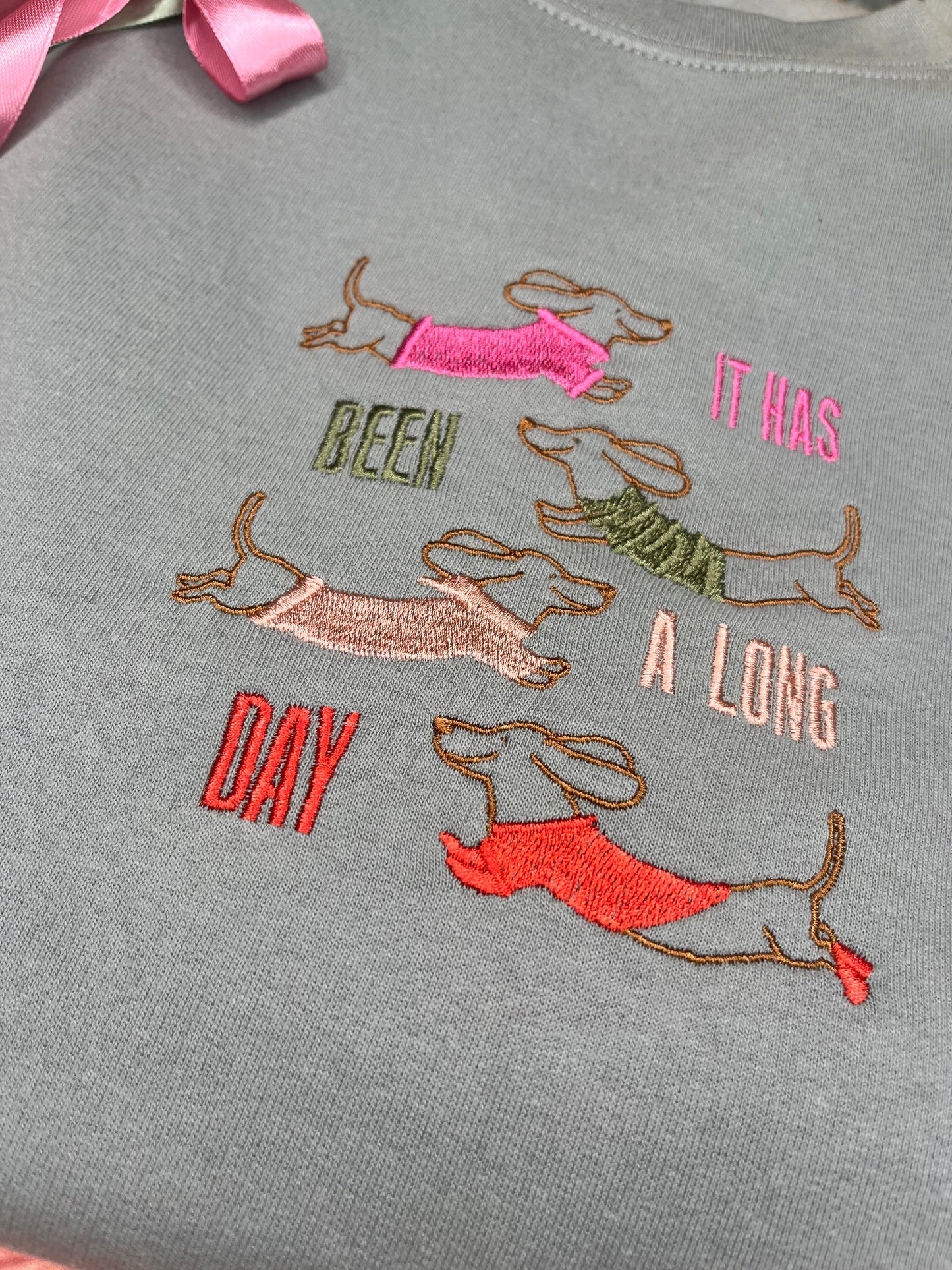 DACHSHUND SAUSAGE DOG EMBROIDERED SWEATSHIRT
