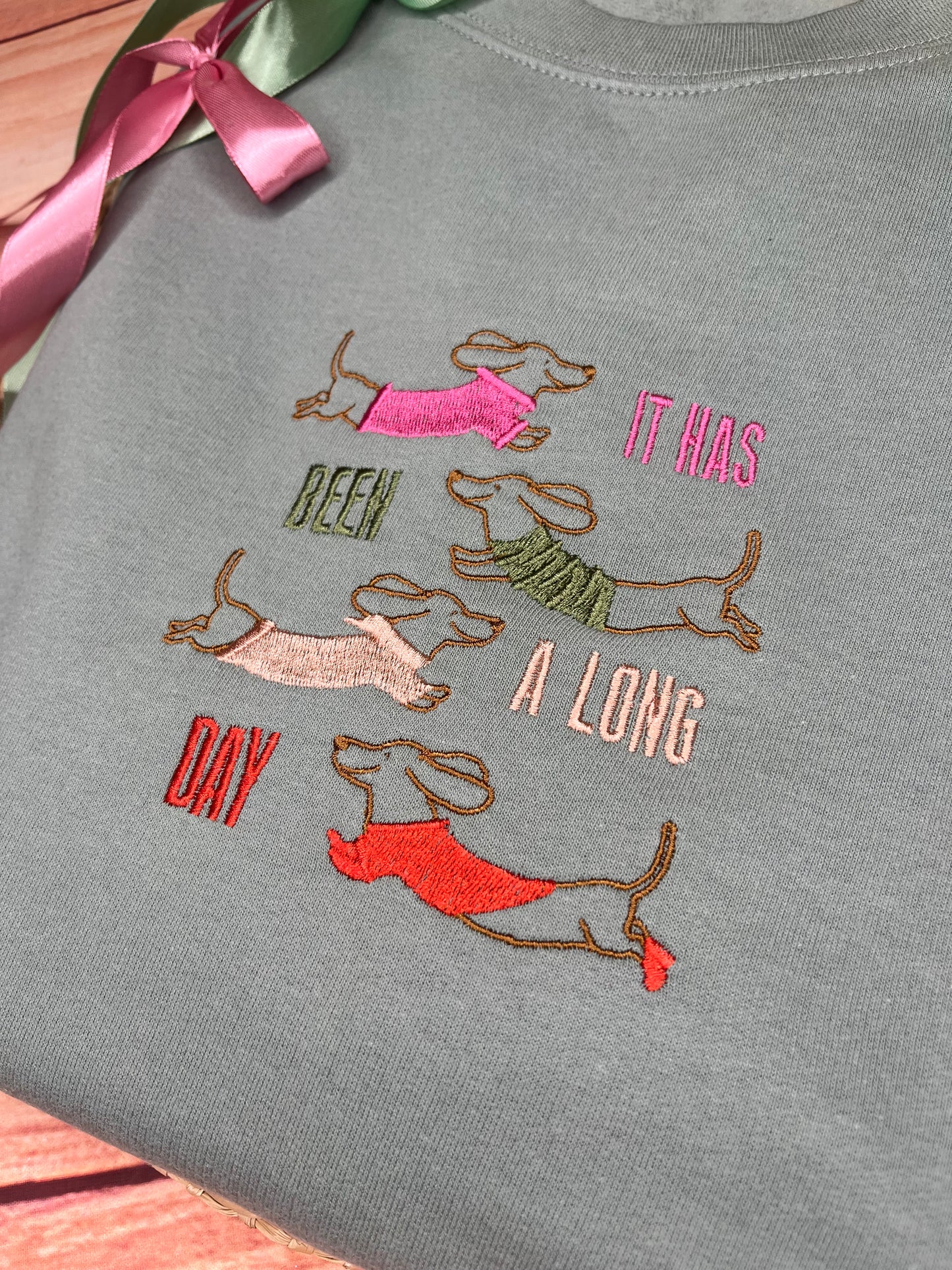DACHSHUND SAUSAGE DOG EMBROIDERED SWEATSHIRT