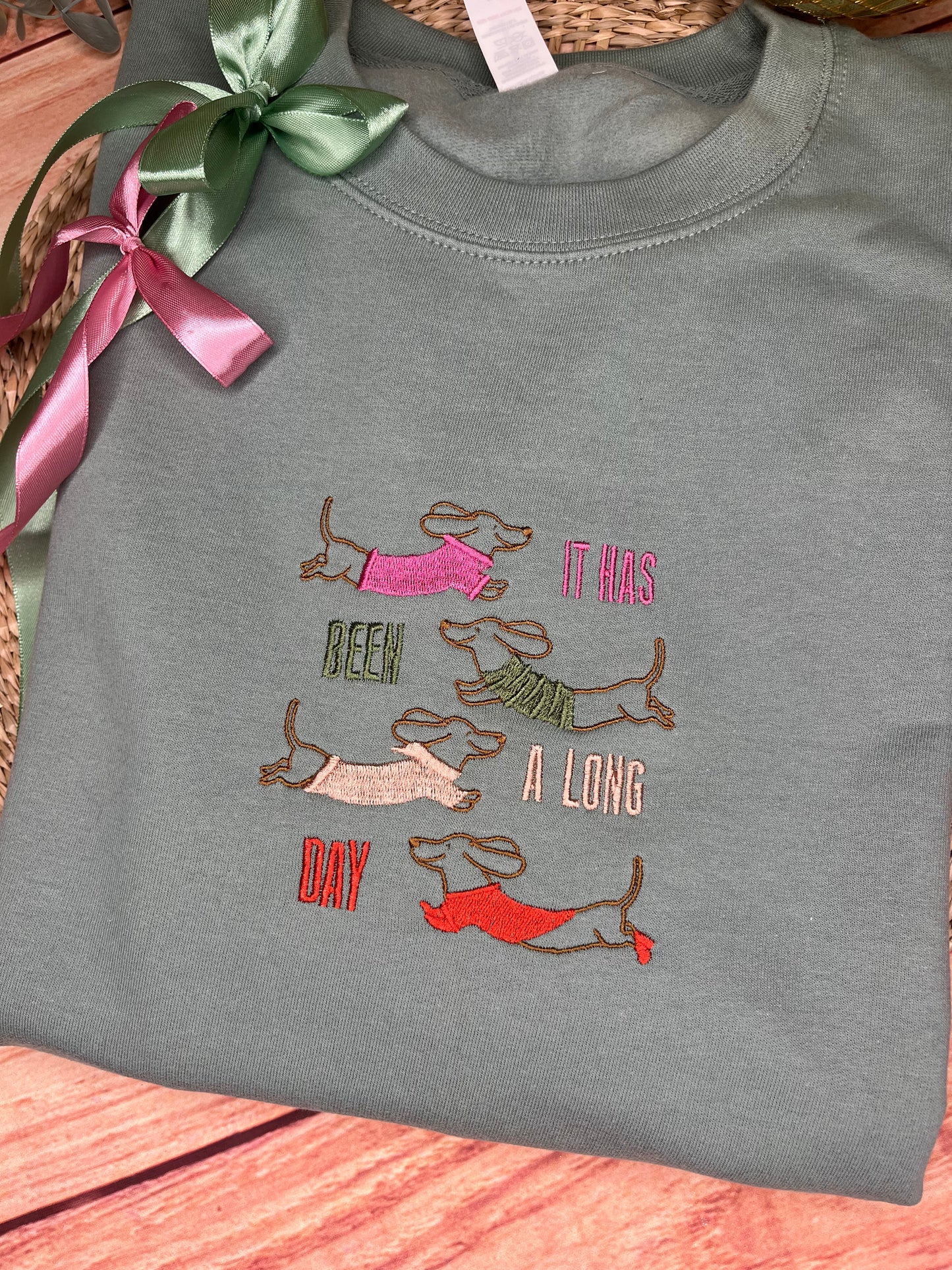 DACHSHUND SAUSAGE DOG EMBROIDERED SWEATSHIRT