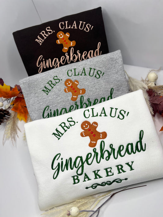 MRS CLAUS' GINGERBREAD BAKERY SWEATSHIRT