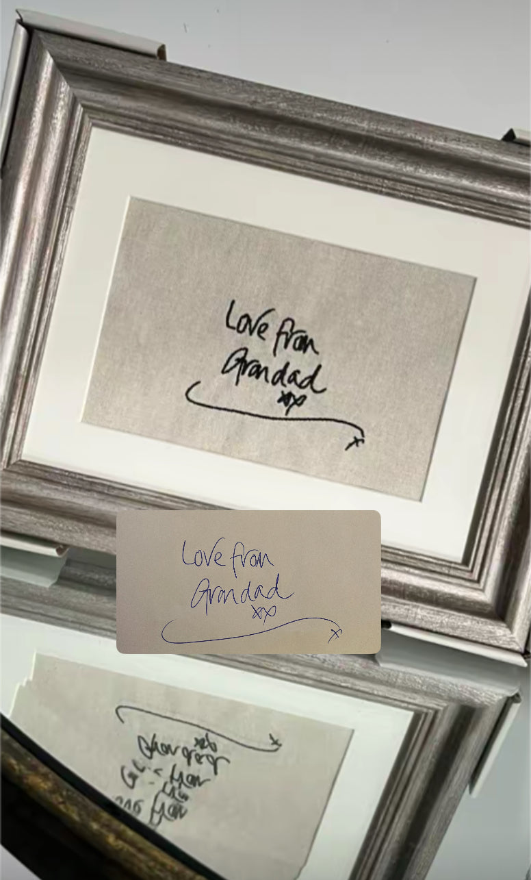 CHERISHED NOTES EMBROIDERED HANDWRITING