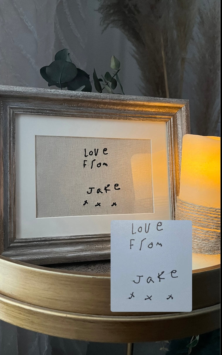 CHERISHED NOTES EMBROIDERED HANDWRITING