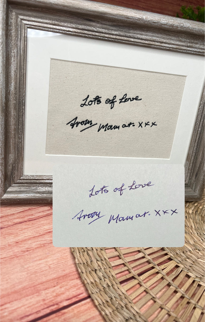 CHERISHED NOTES EMBROIDERED HANDWRITING