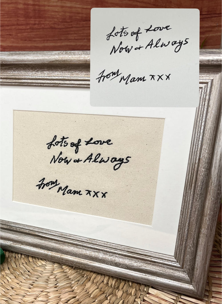 CHERISHED NOTES EMBROIDERED HANDWRITING