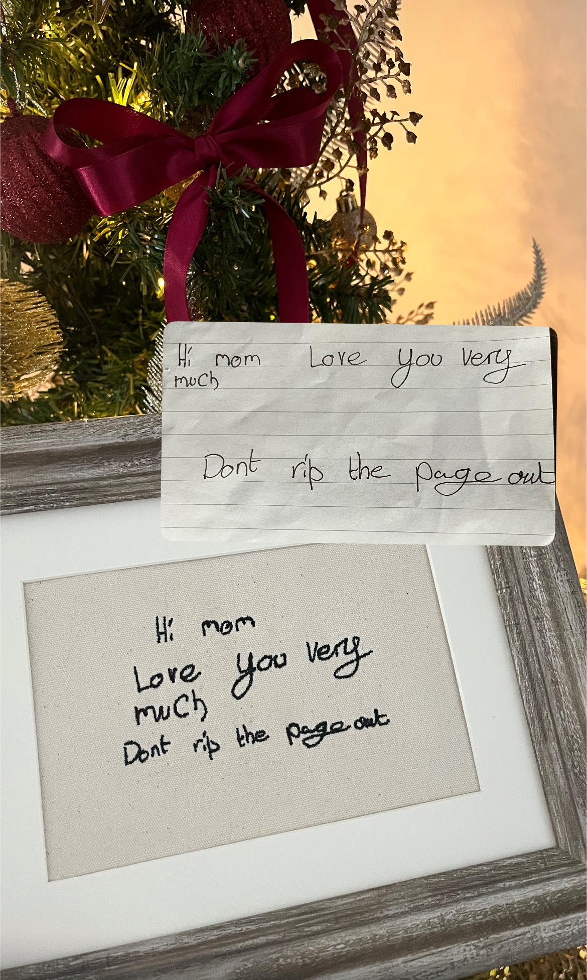 CHERISHED NOTES EMBROIDERED HANDWRITING