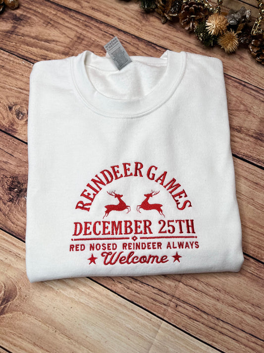REINDEER GAMES EMBROIDERED SWEATSHIRT