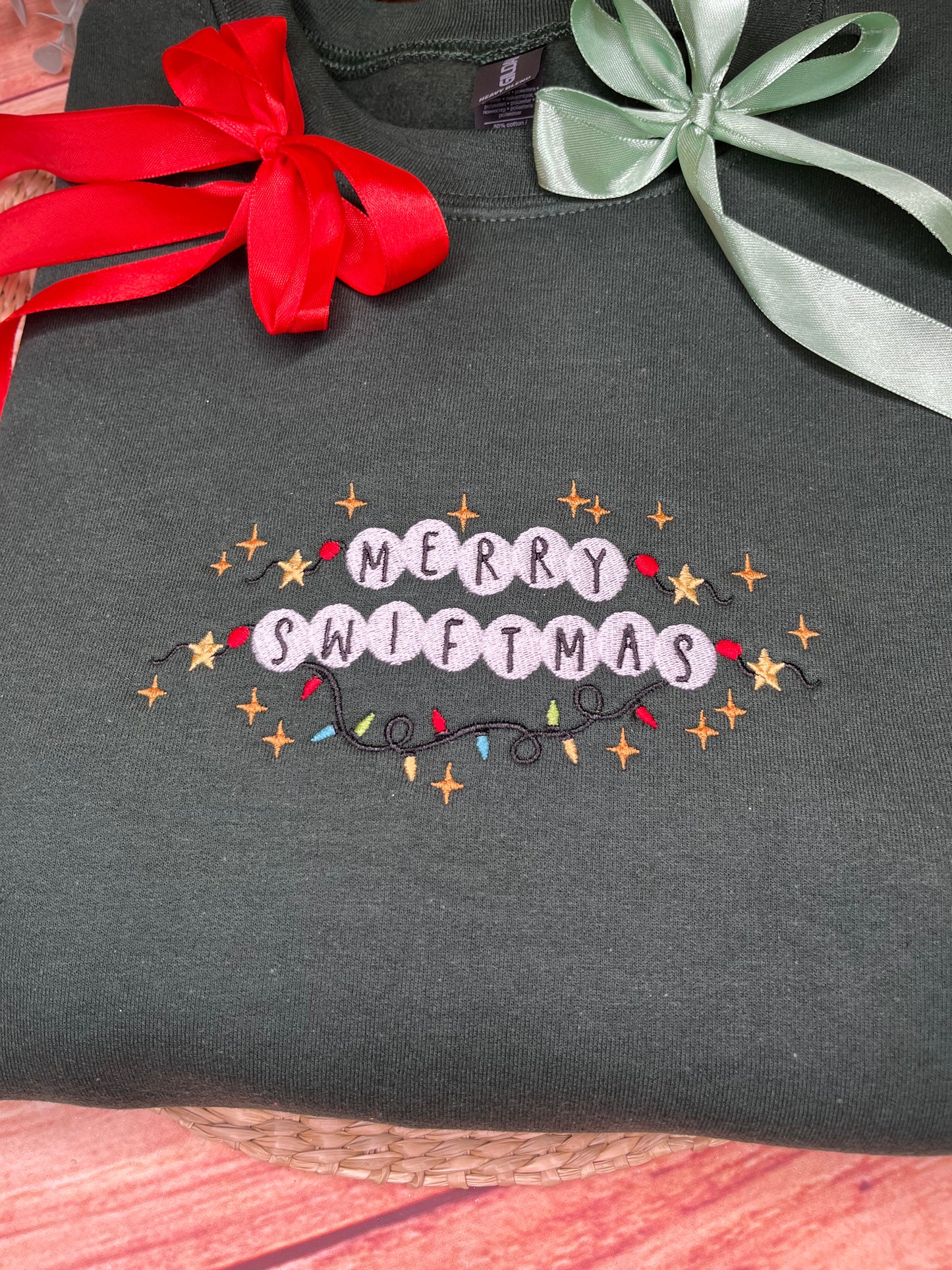 MERRY SWIFTMAS EMBROIDERED SWEATSHIRT