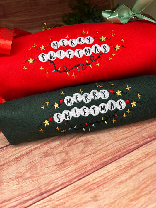 MERRY SWIFTMAS EMBROIDERED SWEATSHIRT