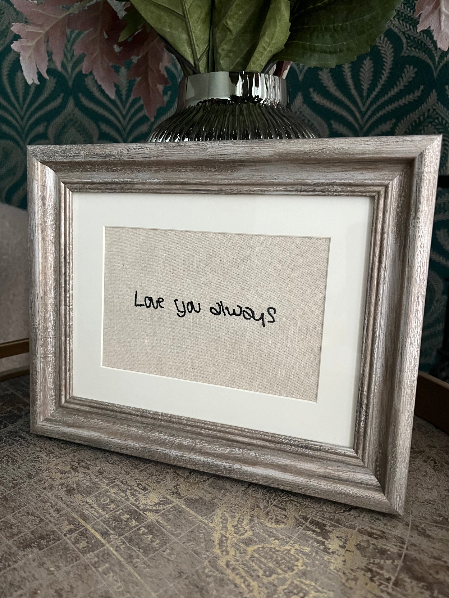 CHERISHED NOTES EMBROIDERED HANDWRITING