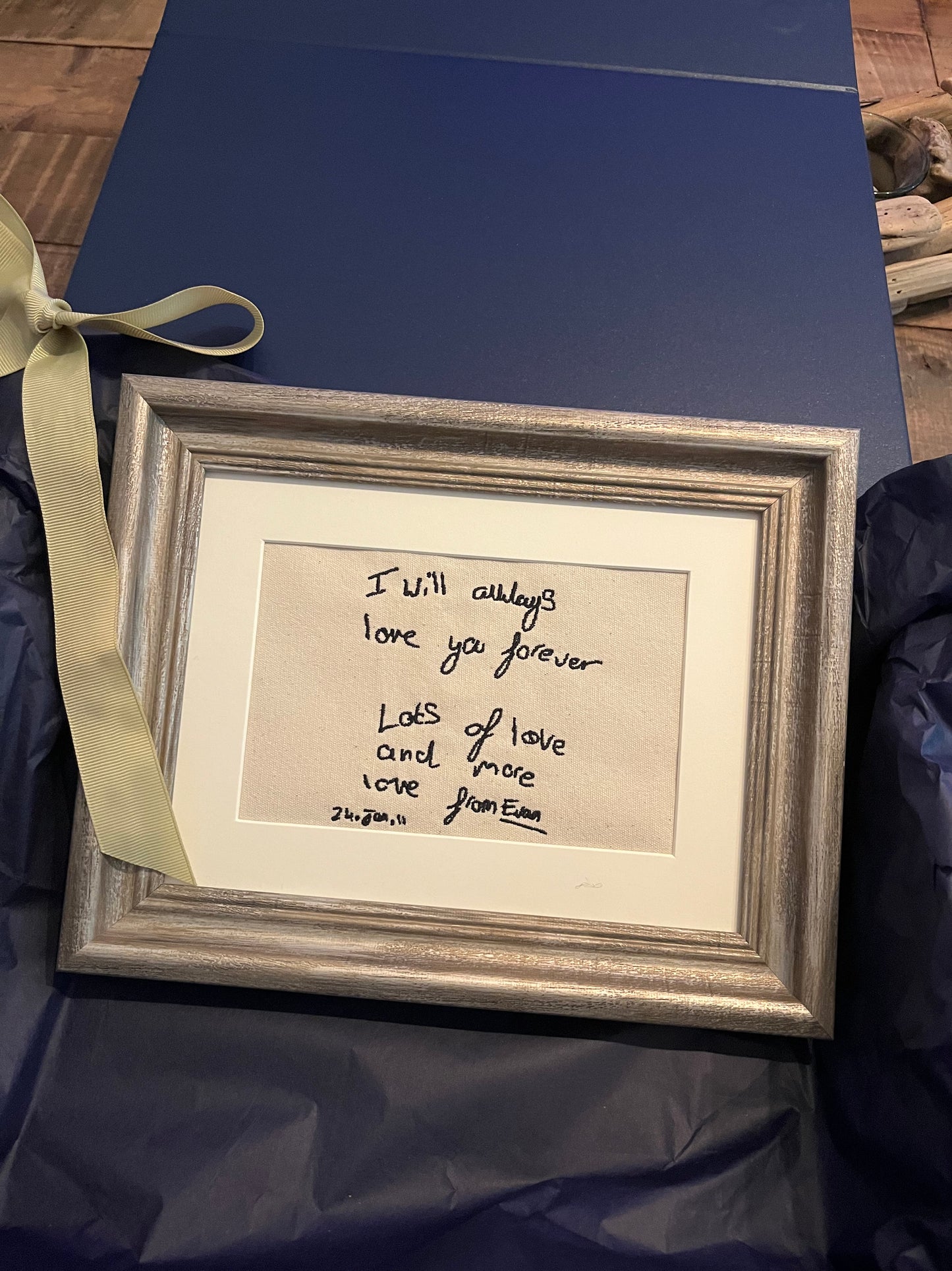 CHERISHED NOTES EMBROIDERED HANDWRITING