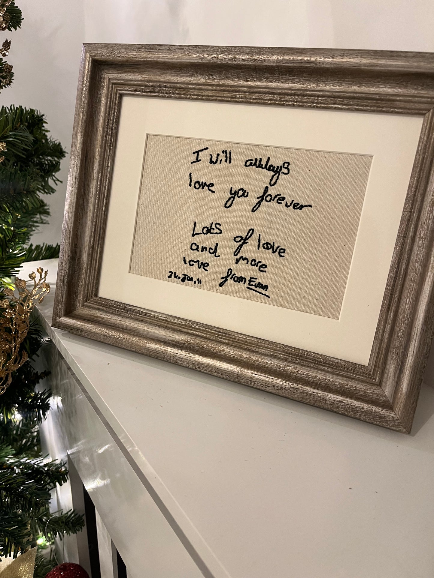 CHERISHED NOTES EMBROIDERED HANDWRITING