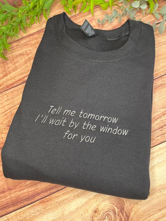 TELL ME TOMORROW GAVIN AND STACEY EMBROIDERED SWEATSHIRT