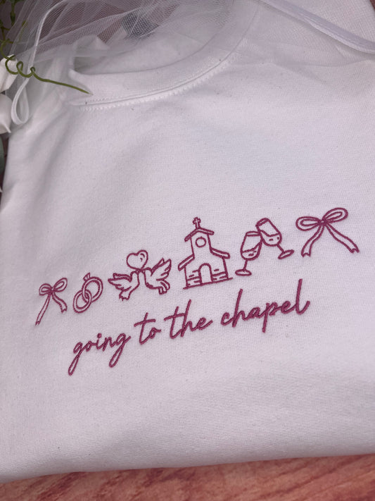 GOING TO THE CHAPEL EMBROIDERED SWEATSHIRT