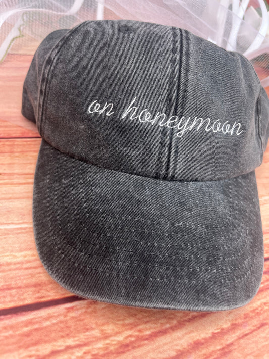 ON HONEYMOON EMBROIDERED CAP