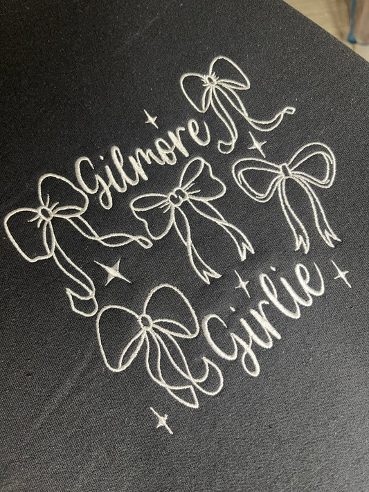 GILMORE GIRLIE AND BOWS EMBROIDERED SWEATSHIRT