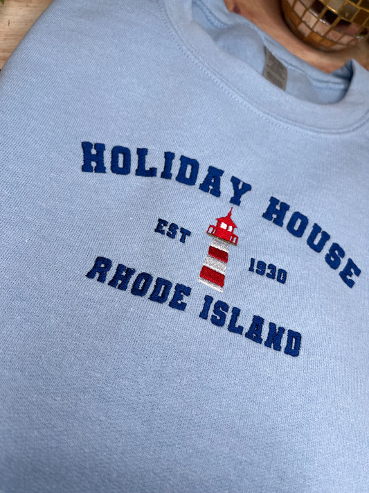 HOLIDAY HOUSE RHODE ISLAND LIGHTHOUSE EMBROIDERED SWEATSHIRT